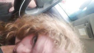 Dirty blowjob in my friend's car!