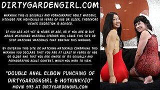 Double anal elbow fisting and punching of Dirtygardengirl & Hotkinkyjo