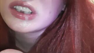 Red Head Cum Play after Blowjob