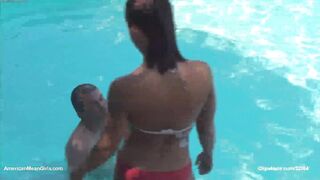 Mistress Ass and Pussy Worship inside Swimming Pool