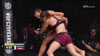 Abusive Oblique Knee Attack on Tough Small MMA Girl