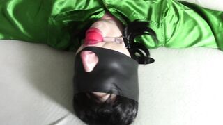 My Amateur Bondage, may 24, 2020: Spread - Eagle in Satin and Leather (SAMPLE)