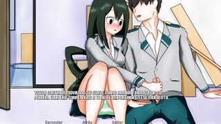 Masturbando a la bella Tsuyu de My Hero Academy - RE:Hero Academy