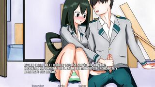 Masturbando a la bella Tsuyu de My Hero Academy - RE:Hero Academy