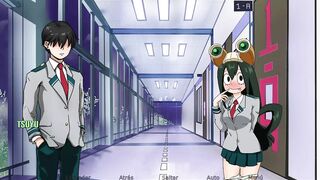 Masturbando a la bella Tsuyu de My Hero Academy - RE:Hero Academy