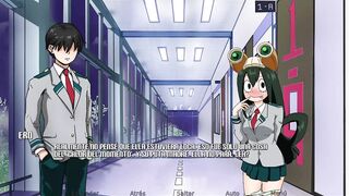 Masturbando a la bella Tsuyu de My Hero Academy - RE:Hero Academy