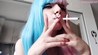 Anime Egirl smoking two cigarettes at the same time (full vid on my 0nlyfans/ManyVids)