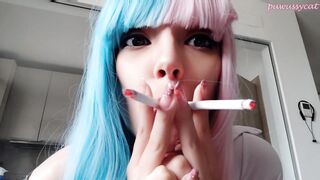 Anime Egirl smoking two cigarettes at the same time (full vid on my 0nlyfans/ManyVids)