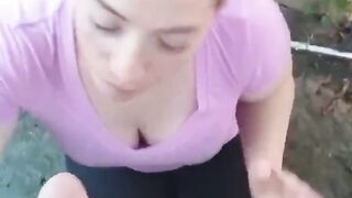 POV Smoking Public BJ with Facial Finish - Heather Kane