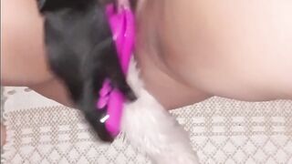 Masturbating For You Horny with Kitty Tail Dildo Anal plug