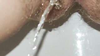 Super mega closeup female urination from the urethra and delicious anal farting