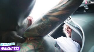 Rough Anal Fuck and A Cumshot for Hot Car Wash with Tattooed Woman - Naughty Outdoors Adventure