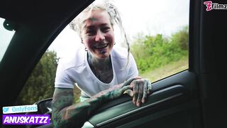 Rough Anal Fuck and A Cumshot for Hot Car Wash with Tattooed Woman - Naughty Outdoors Adventure