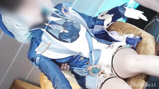 Genshin Impact Furiina cosplaying multiple orgasm hentai video