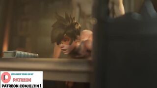 Tracer Hard Fucking In Library And Creampie | Overwatch Hentai 4k 60fps