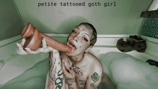 Goth Tattooed Girl gives sloppy head in the bathtub ???? POV Trailer Onlyfans