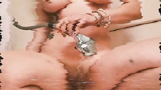 how much can I take? dirty alt girl gets clean 1st time showerhead intense shaking orgasm