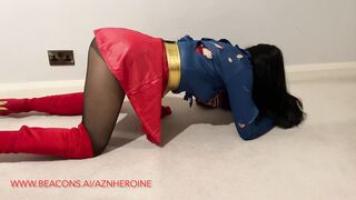 Asian superheroine supergirl struggling ryona