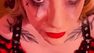 Petite British cumslut takes HUGE facials! (Jade Vow)