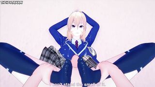 Erina Nakiri from Shokugeki no Soma Gives You A Footjob Hentai POV