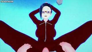 Sakie Sato from Demi-chan wa Kataritai Gives You A Footjob Hentai POV