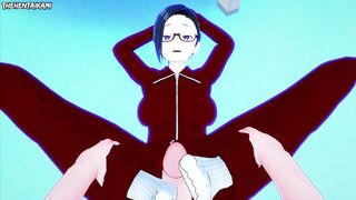 Sakie Sato from Demi-chan wa Kataritai Gives You A Footjob Hentai POV