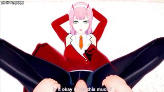 Zero Two from Darling in the Franxx Gives You A Footjob Hentai POV