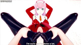 Zero Two from Darling in the Franxx Gives You A Footjob Hentai POV