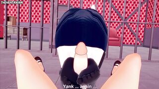 Ais Wallenstein from Danmachi Gives You A Footjob Hentai POV