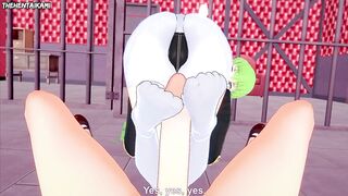 C.C. from Code Geass Gives You A Footjob Hentai POV