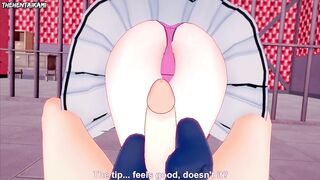 Airi Sakura from Classroom of the Elite Gives You A Footjob Hentai POV