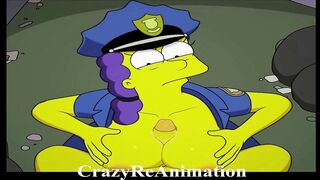 The Simpson Porn Parody - Sexy Officer Marge Simpson Animation (Hard Sex) (Hentai)