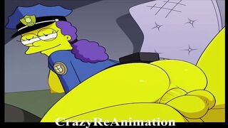 The Simpson Porn Parody - Sexy Officer Marge Simpson Animation (Hard Sex) (Hentai)