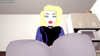 Black Canary from DC Gives You A Footjob Hentai POV