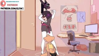 CUTE FUTANARI FURRY GIRL HARD FUCKED GIRLFRIEND AND CREAMPIE | FUTA FURRY CARTOON 4K 60FPS