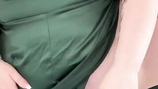 Green Satin Mutual Masturbation