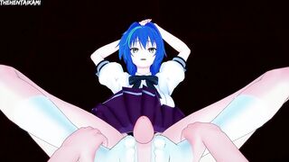 Xenovia Quarta from High School DxD Gives You A Footjob Hentai POV