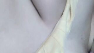 Hot sexy girl boobs pressing and rubbing her tight nipples