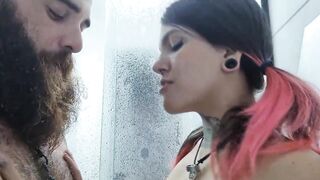 Delicious Fuck in the Shower, with Anal and Cumshot in My Face!! - with Iron-biker