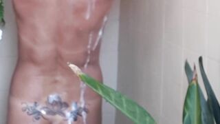 Having a Shower after Beach