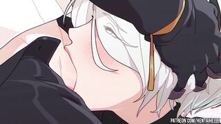 neir autonoma hentai 2B getting creampied in her tight asshole 2В animation