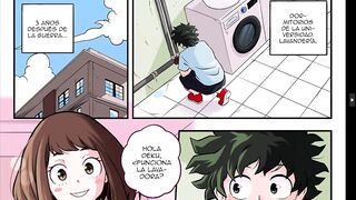 Uraraka quiere follar la enorme polla de deku con su estrecho coño mojado