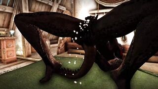 Female mage Argonian can't stop masturbating with a magic dildo.