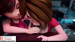 Aunt Cass And Elastigirl Do Hot Double Bbc Blowjob And Getting Cum In Mouth | Cartoon Hentai 60fps