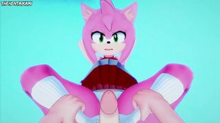 Amy Rose from Sonic Gives You A Footjob Hentai POV