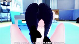 Gwen Stacy from Spiderman Marvel Gives You A Footjob Hentai POV