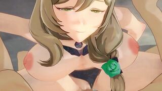 Lisa Minci Genshin Impact Hentai Sex in Different Positions Creampie MMD 3D Dark Green Hat