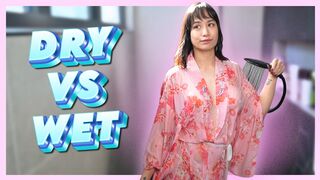 4K See Through Kimono Soaked. Dry vs Wet with Elixir Elf