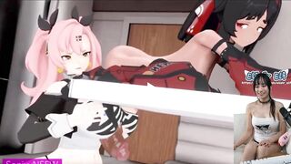 lol what did i just watch? oversized FUTA dick milking | Nicole x Nekomiya ZZZ hentai