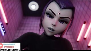 Raven Gift Hot Blowjob And Getting Cum In Mouth | Exclusive Teen Titans Hentai 60fps